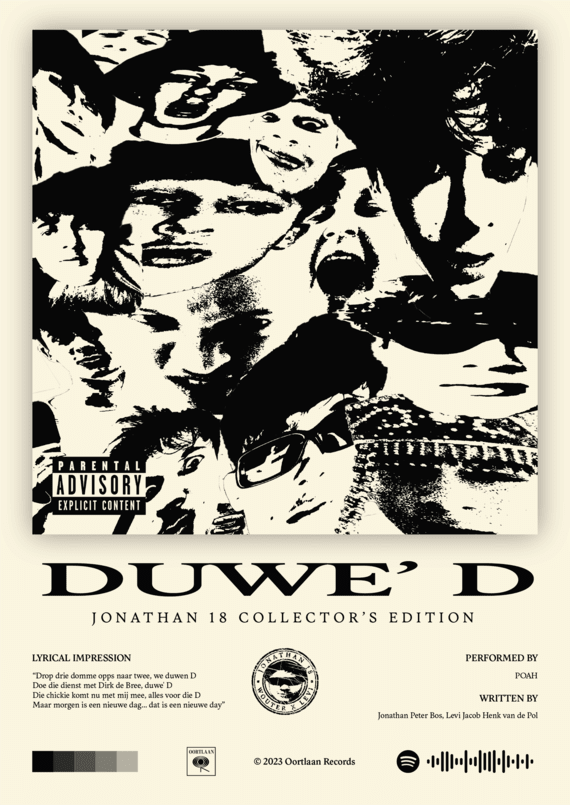 Conceptual music poster of single 'Duwe d' (2023)